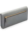 Tall leather Trinity purse, grey, back