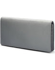 Tall leather Trinity purse, grey, front