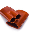 Double leather cigar case, tan, inside