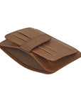 Havana Tan Flat Credit Card Holder With 2 ID Windows, 4CC