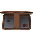 Tan Flat Credit Card Holder With ID Window, 6CC