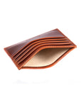 Havana Tan Flat Leather 8 Credit Card Wallet