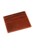 Havana Tan Flat Leather 8 Credit Card Wallet