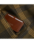 Havana Tan Flat Leather Credit Card Case With RFID Blocking Lining