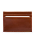 Havana Tan Flat Leather Credit Card Wallet 4 CC