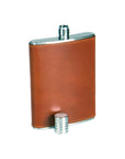 5oz leather hip flask, havana tan, front