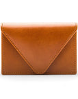 Leather business card envelope, tan, front