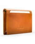 Leather business card envelope, tan, back