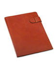 Leather document folder, havana tan, front