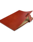 Leather document folder, havana tan, inside