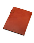 Leather document folder, havana tan, back