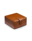 Leather jewellery box, tan, front