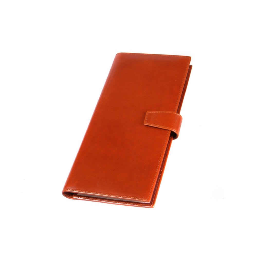 Leather multiple business card wallet, light tan, front