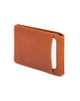 Leather travel card wallet, havana tan, back