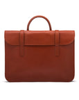 Leather music bag, havana tan, front