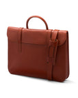 Leather music bag, havana tan, side