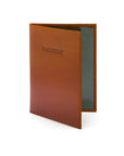 Luxury leather passport cover, tan, front