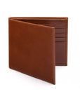 Men's leather billfold wallet, havana tan, front