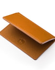 RFID bifold credit card holder, tan saffiano, RFID view