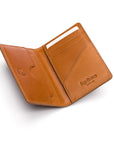 Leather card holder with RFID protection, havana tan, interior