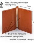 Clip wallet for men, havana tan, features