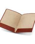 Simple leather document folder, havana tan, inside