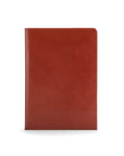 Simple leather document folder, havana tan, front