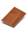 Havana Tan Slim Flat Leather Pocket Jotter Card Wallet