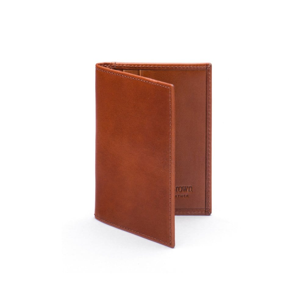 Havana Tan Slim Leather Credit Card Wallet With RFID Protection