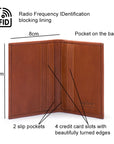 Leather Credit Card Wallet With RFID Protection, havana tan, features