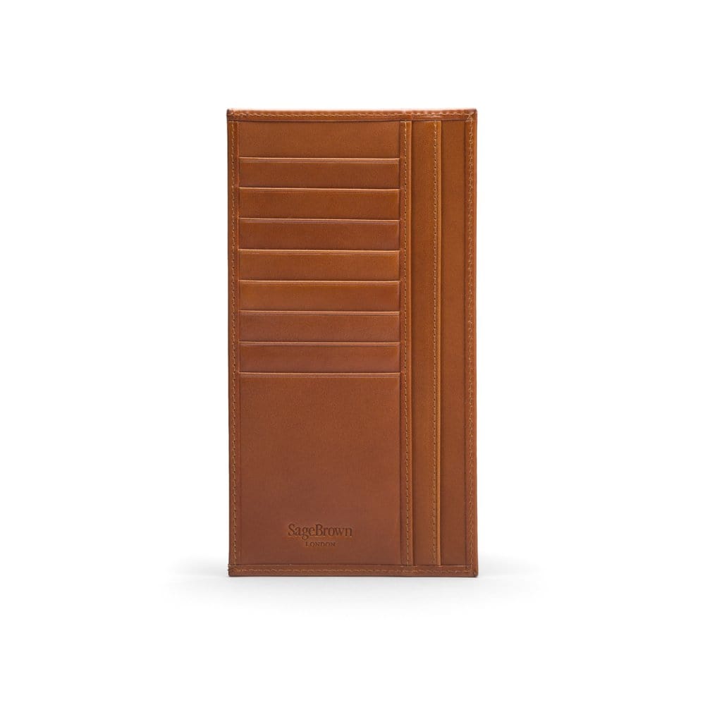 Havana Tan Tall Flat Leather Wallet With 8 CC