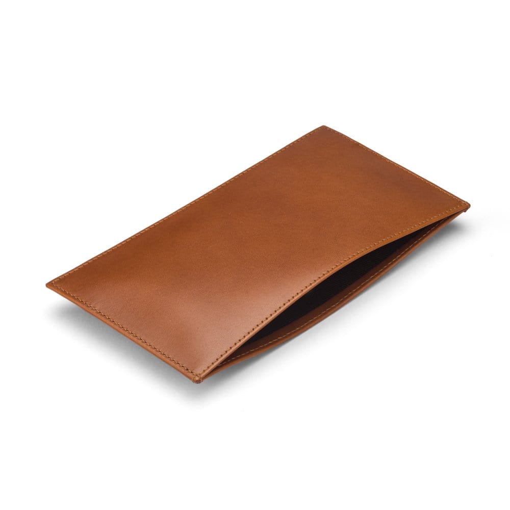 Havana Tan Tall Flat Leather Wallet With 8 CC