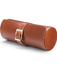 Large leather watch roll, tan, front