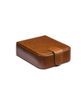 Leather accessory box, tan, front