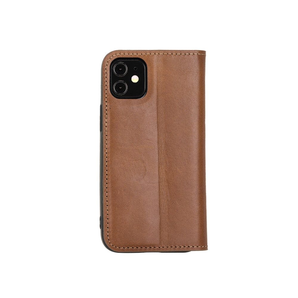 Havana Tan With Green Leather iPhone 12 Mini Wallet Case 