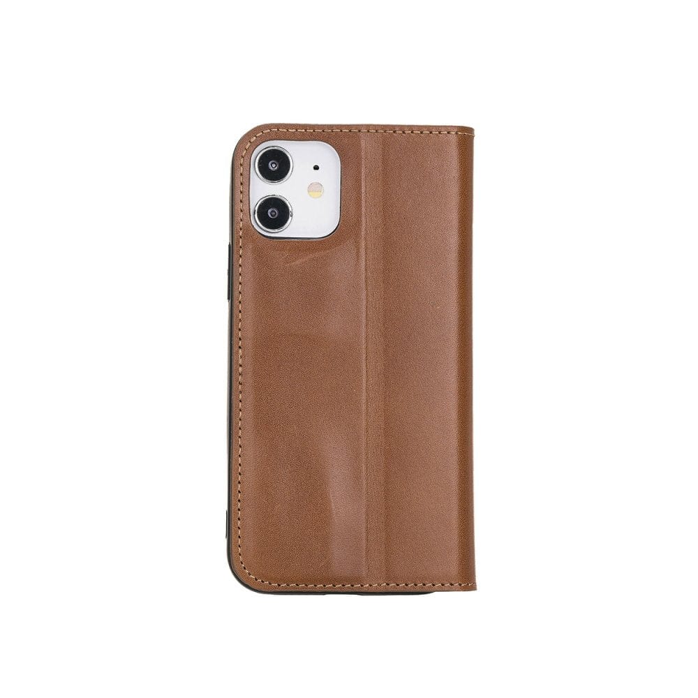 Havana Tan With Green Leather iPhone 12 Or 12 Pro Wallet Case