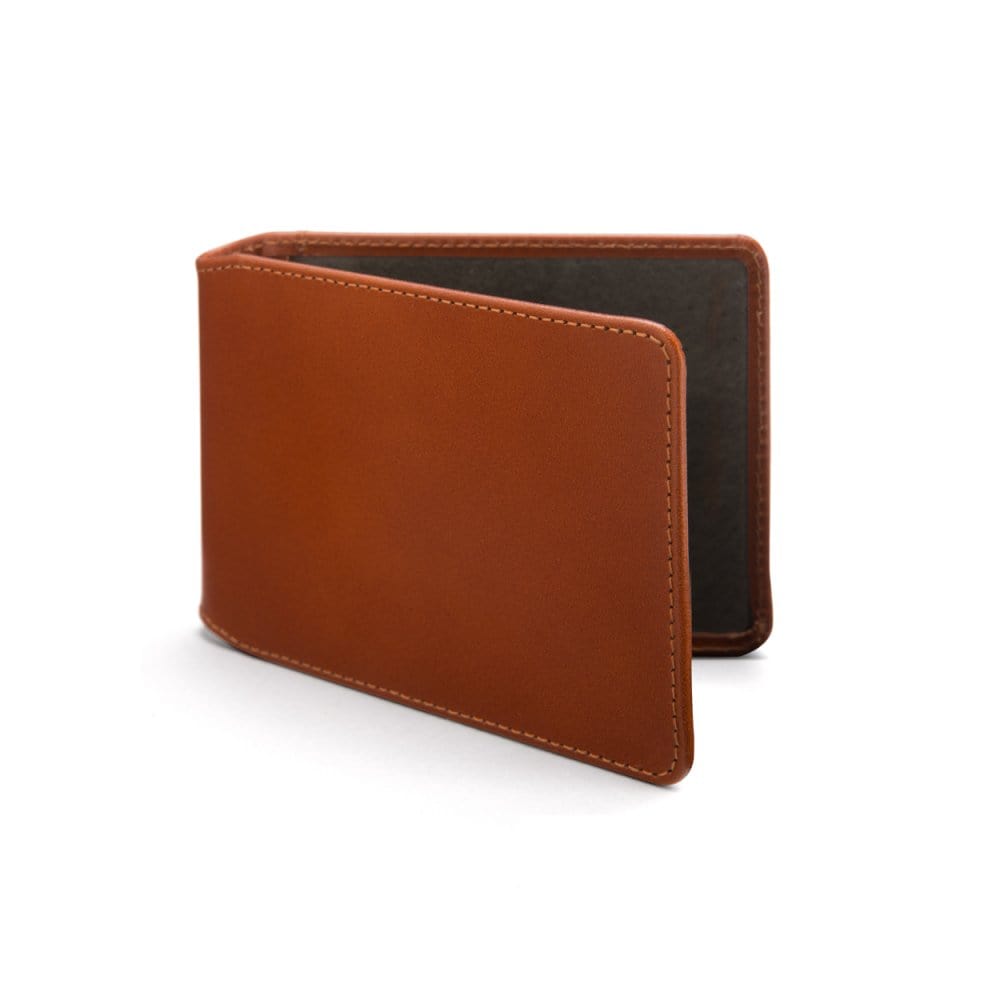 Leather Oyster card holder, havana tan, front