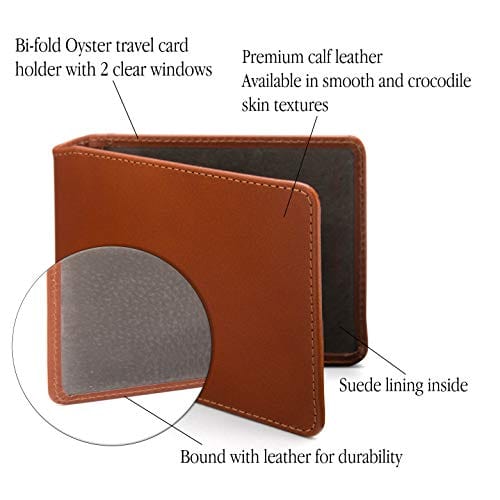 Leather Oyster card holder, havana tan, features