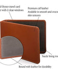 Leather Oyster card holder, havana tan, features