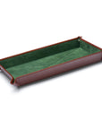 Rectangular valet tray, havana tan with green