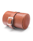 Small leather watch roll, tan, front