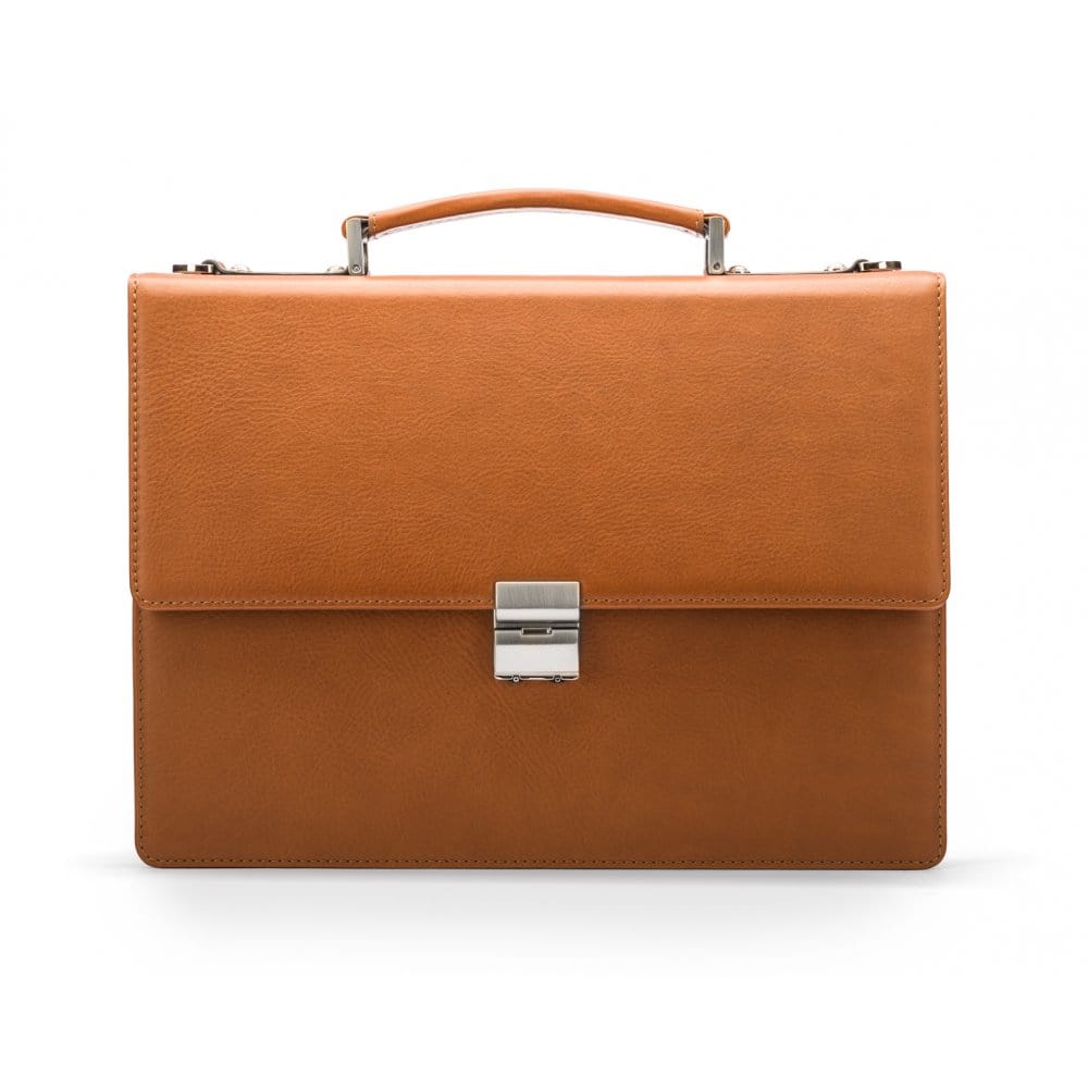 Havana Tan York 13" Leather Briefcase