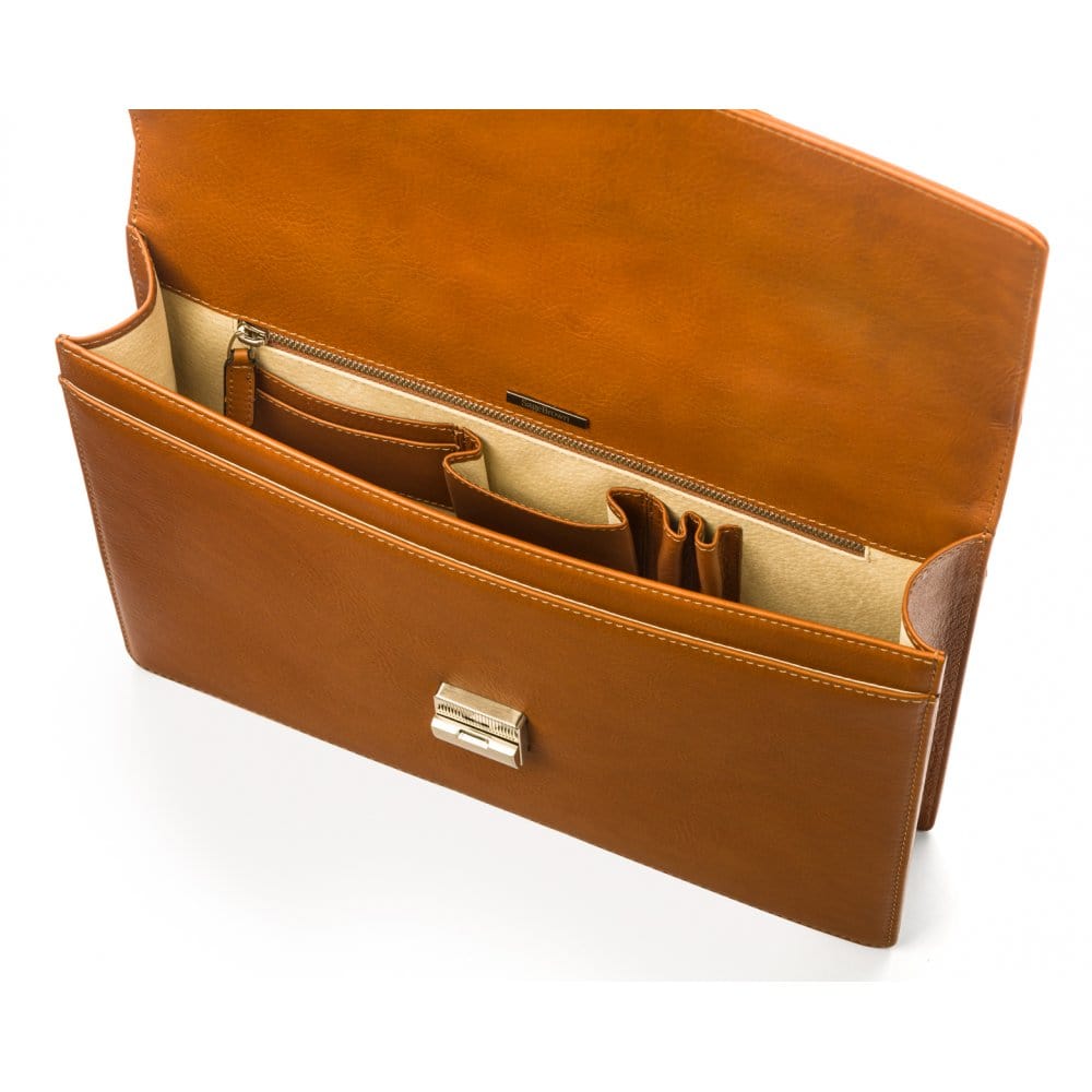 Havana Tan York 13" Leather Briefcase