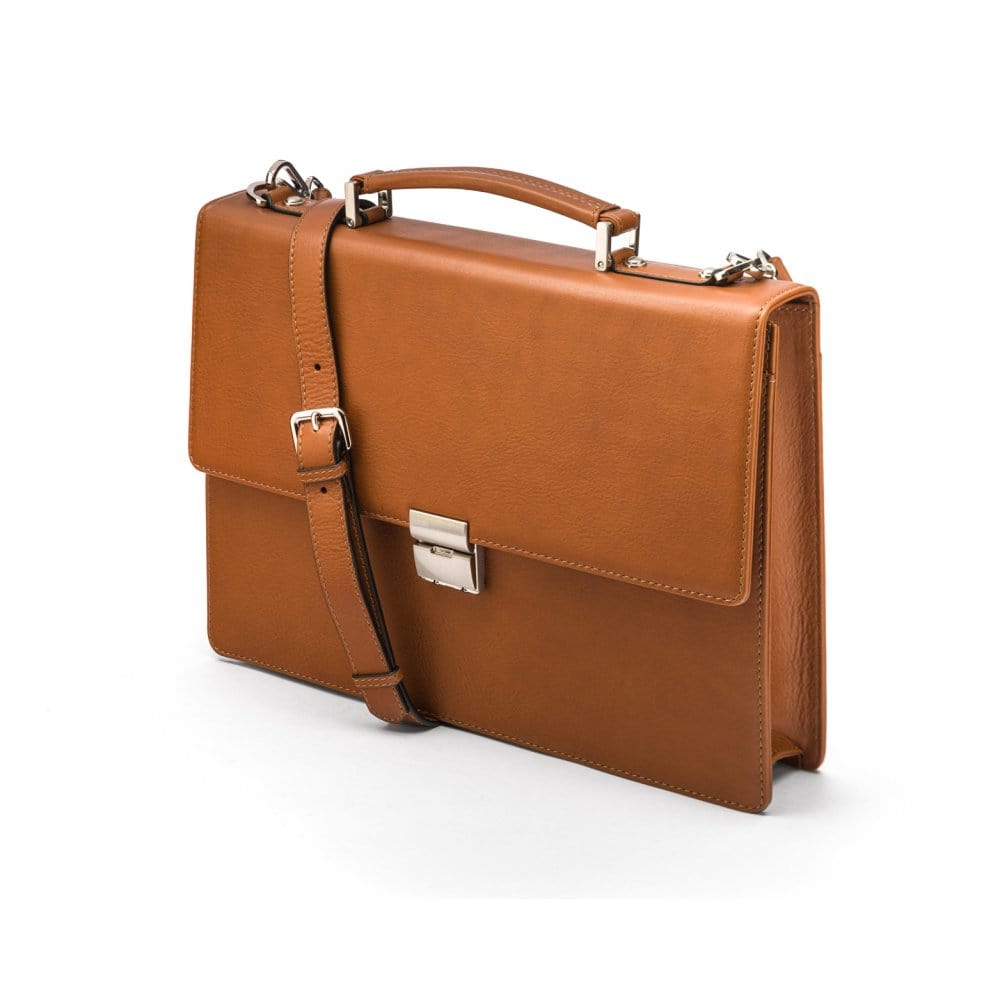 Havana Tan York 13" Leather Briefcase