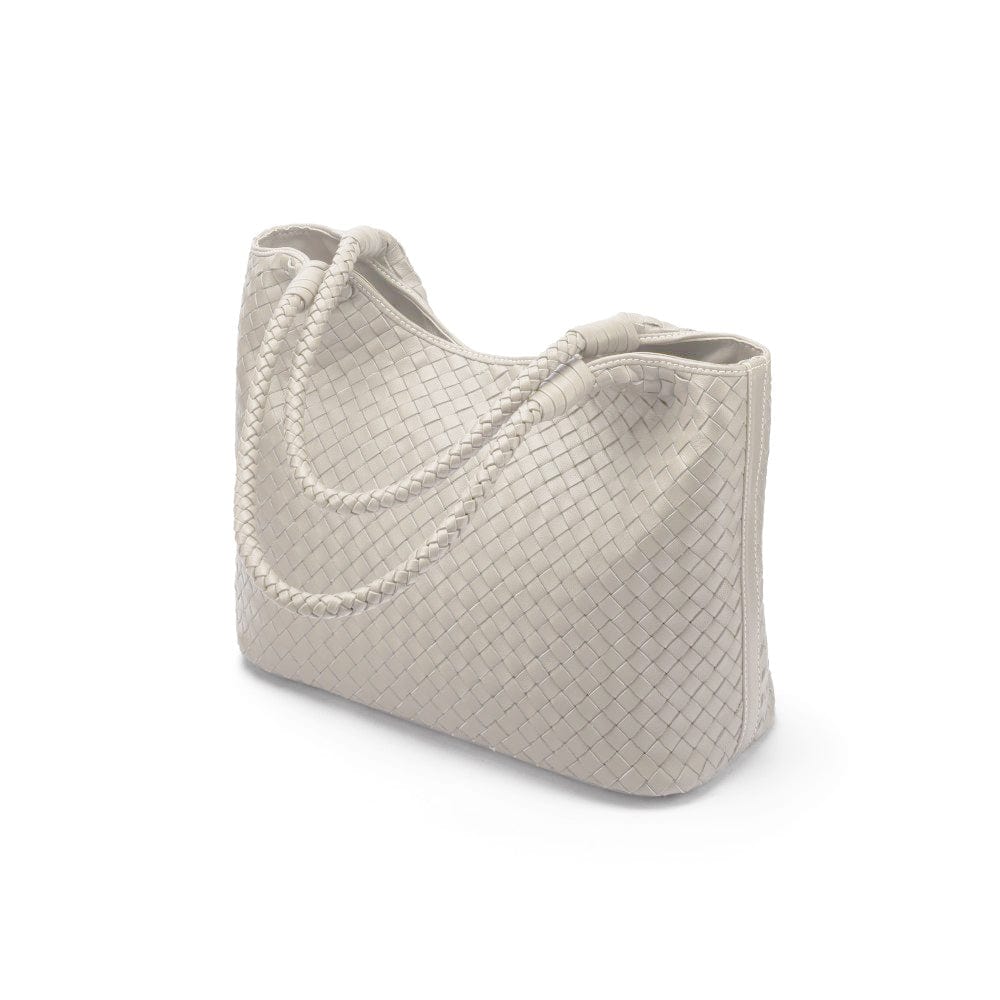 Anya Woven Leather Shoulder Bag - Ivory
