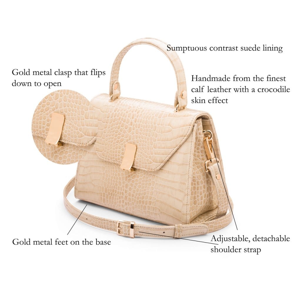 Ivory Leather Sabrina Bag