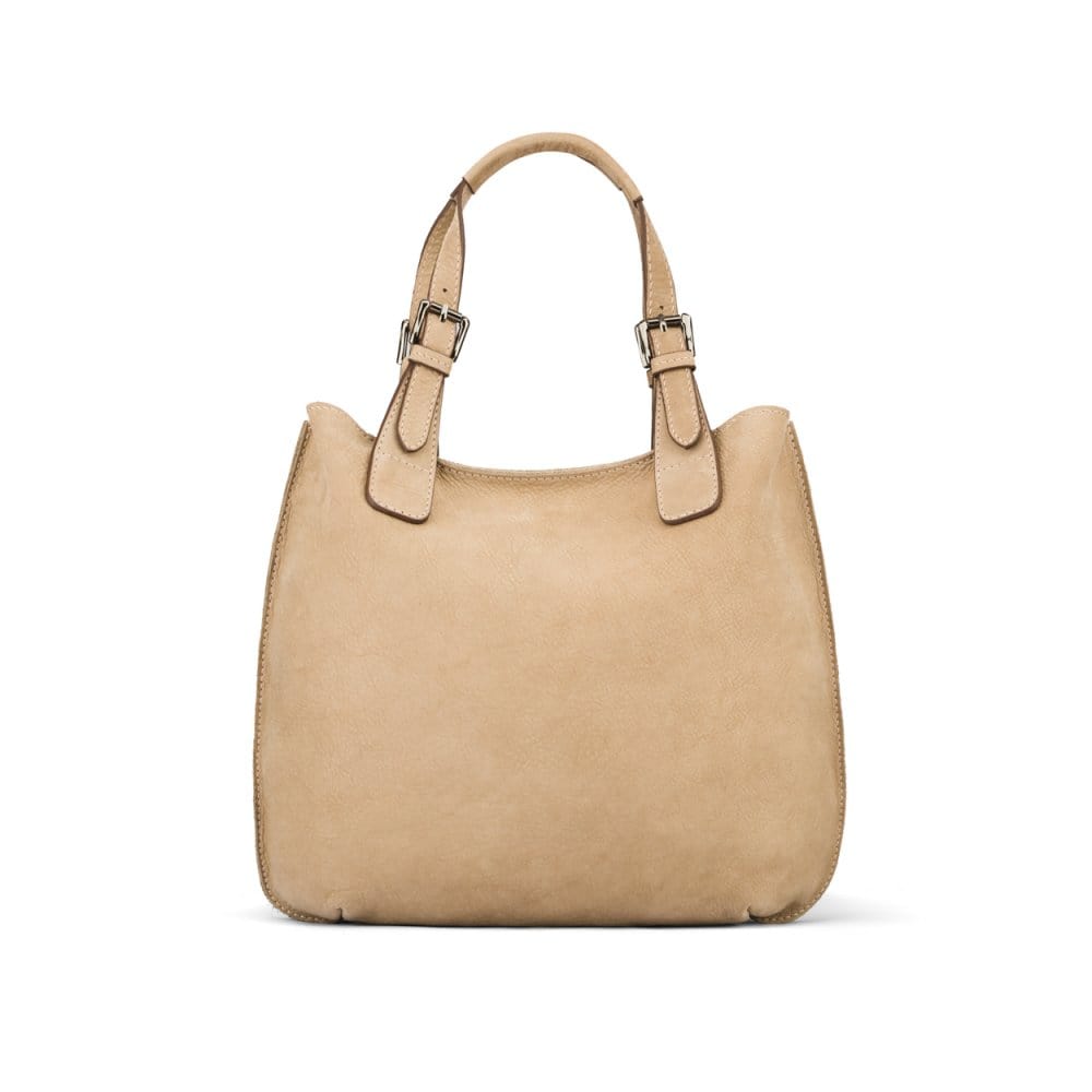 Megan Nubuck Hobo Handbag - Ivory