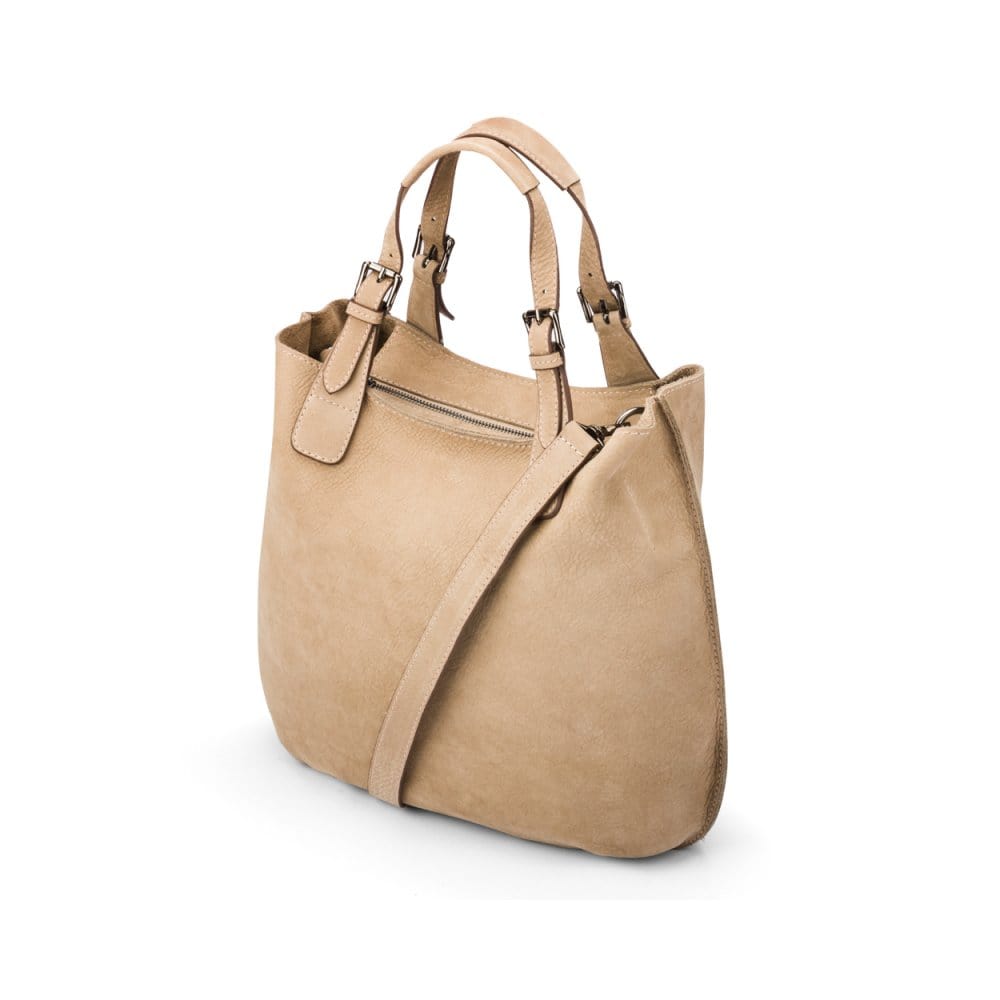 Megan Nubuck Hobo Handbag - Ivory