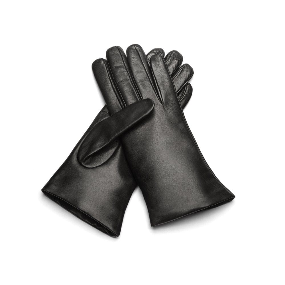 Cashmere lined leather gloves ladies, black
