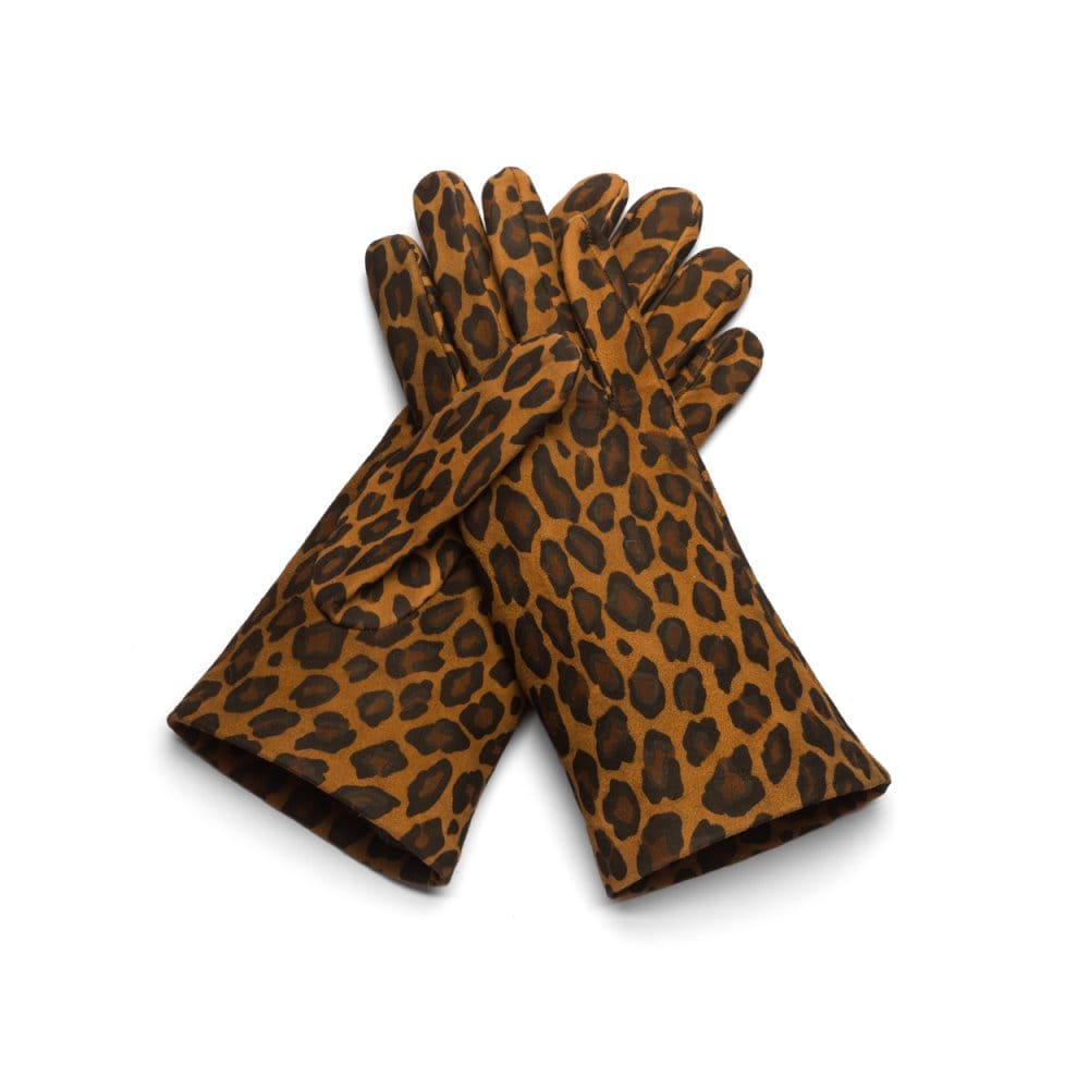 Cashmere lined leather gloves ladies, leopard
